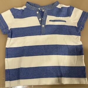 Jacadi Blue and White Short Sleeve Tee